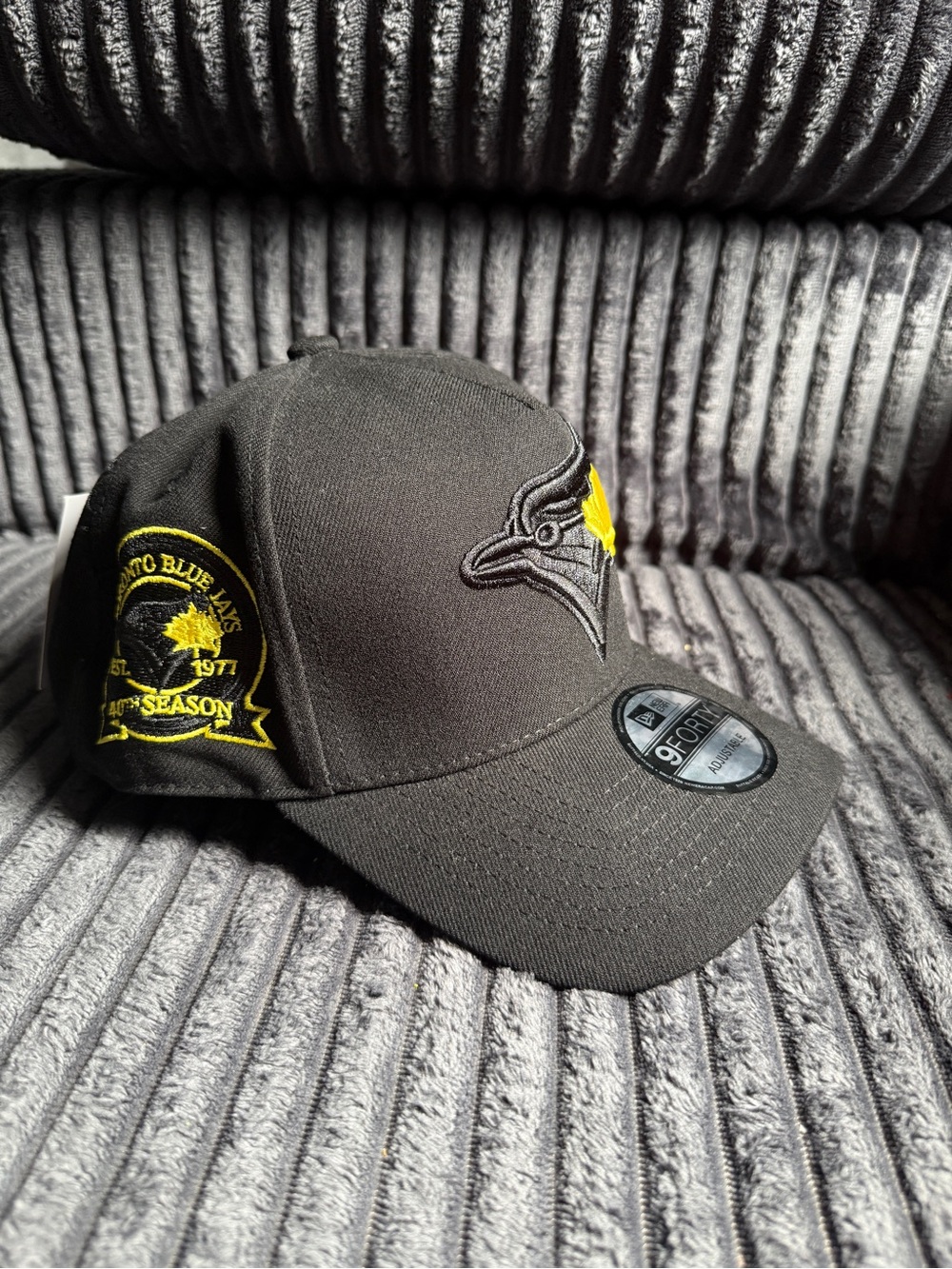 New Era Black Toronto Blue Jays Cap with Yellow Embroidery